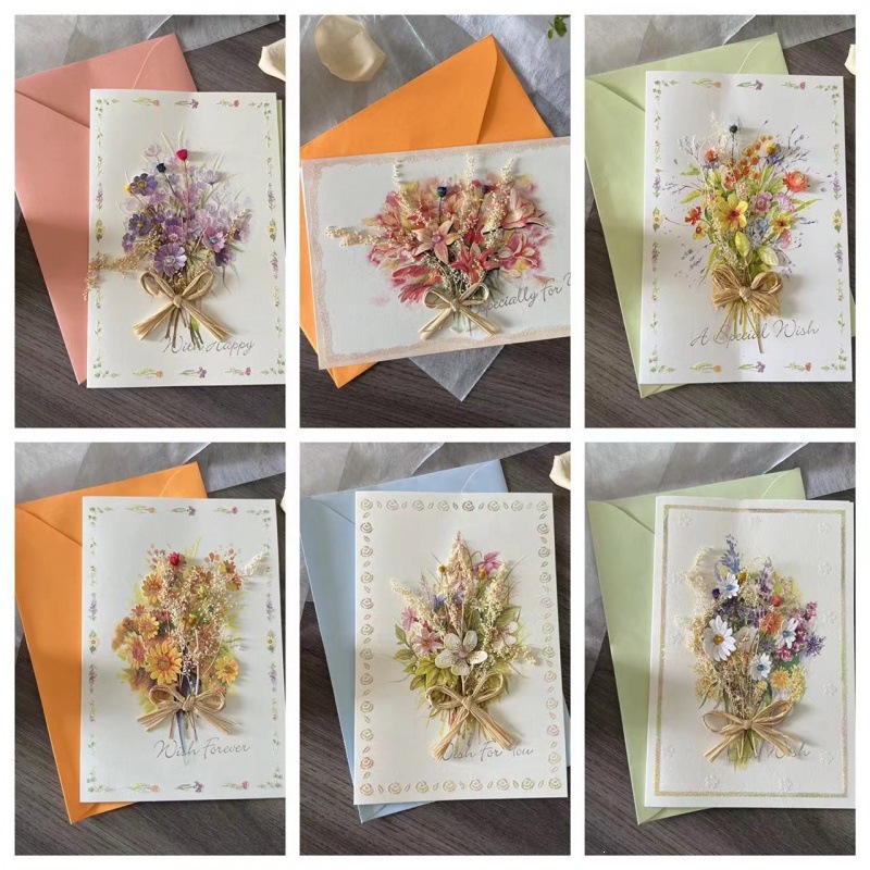 Handmade Dried Flower Wish Card (latter)